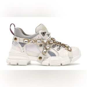 Gucci Flashtrek Sega Ivory Removable Crystal Sneakers Size 35 EU 5 US Y2K